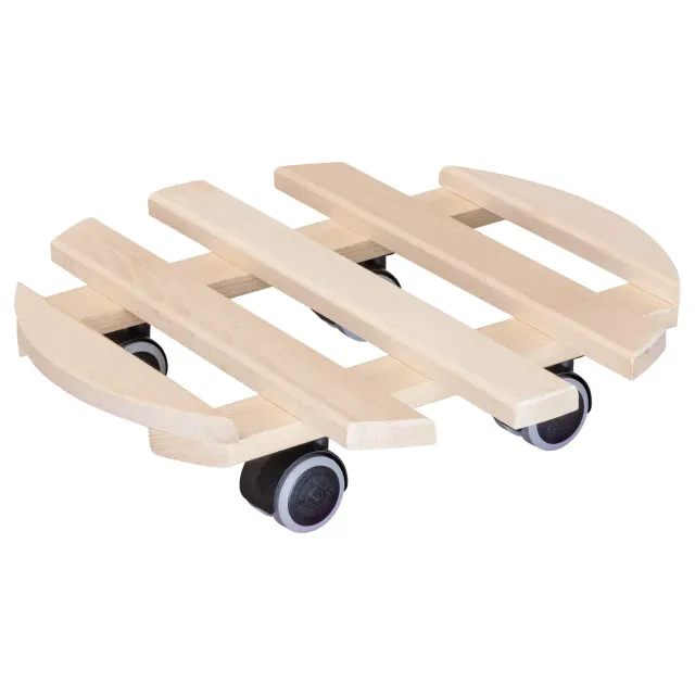 Wagner Paletti carrello piante sottovaso rotondo faggio