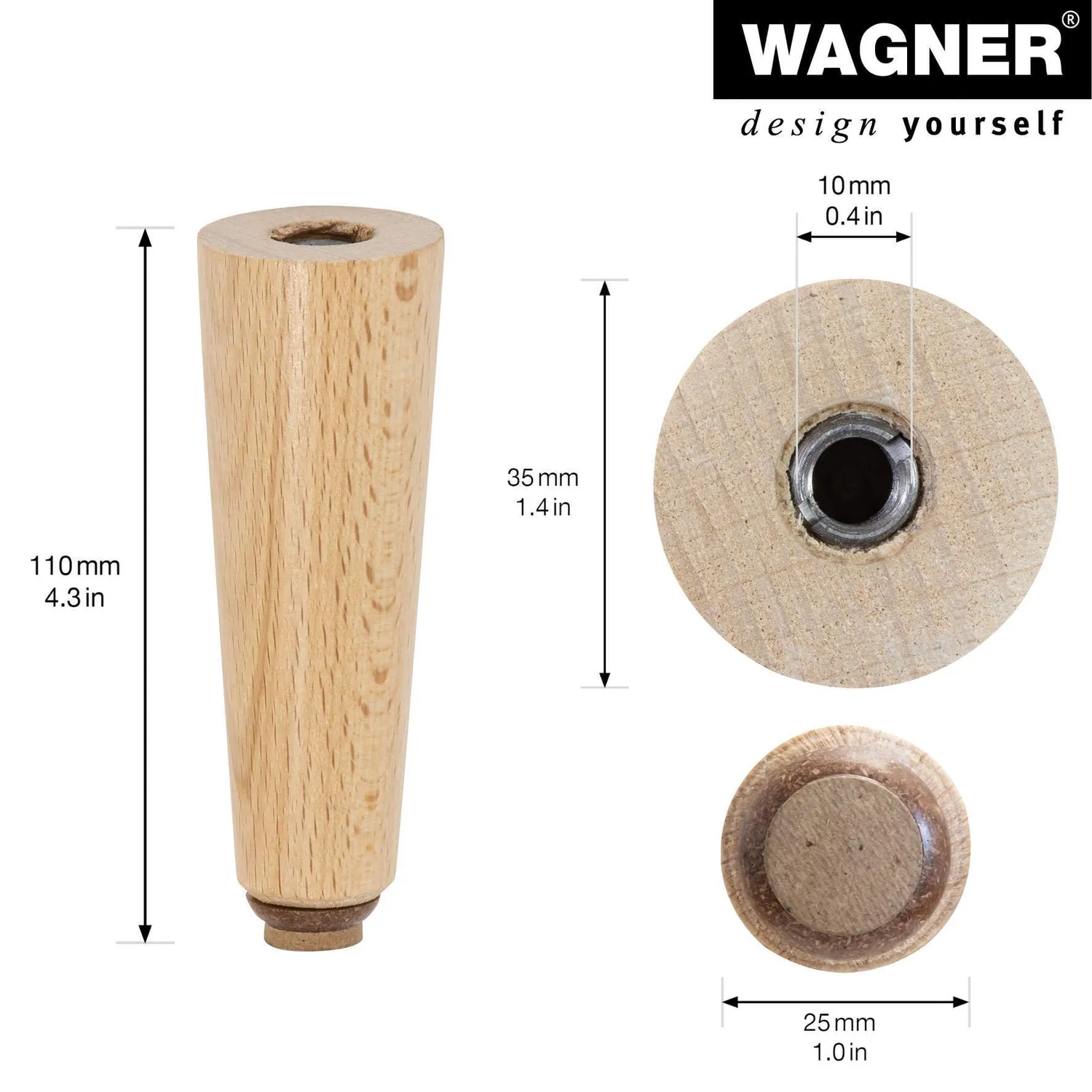 Wagner Design ST 7710 gamba mobile legno faggio 110 mm