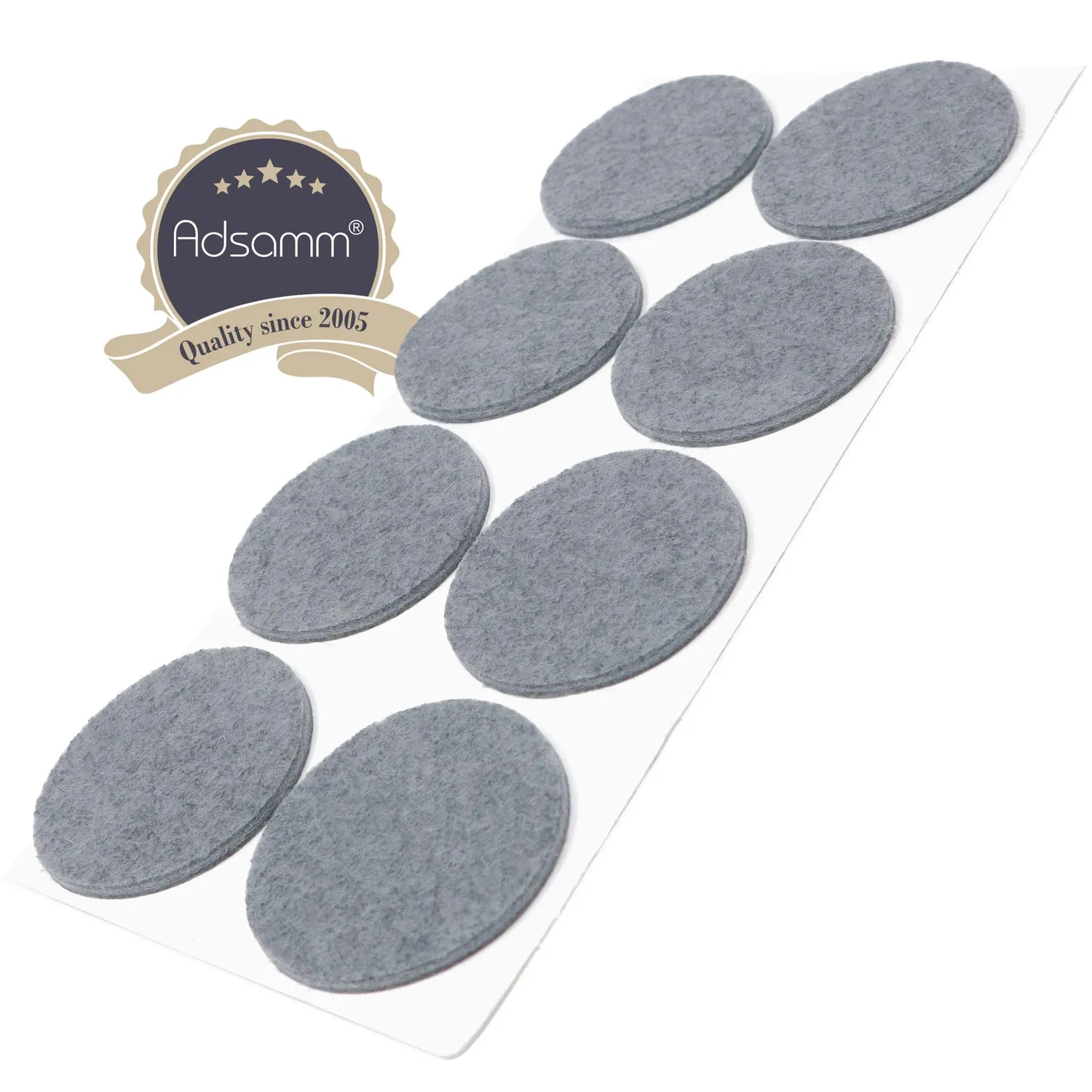 Adsamm feltrini autoadesivi ø 50 mm grigi 8 pezzi 3,5 mm