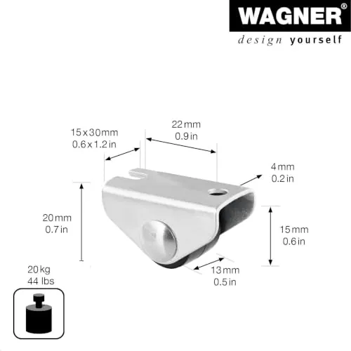 Wagner RO 0054 mini rullo fisso 15 mm 1 pz nero design