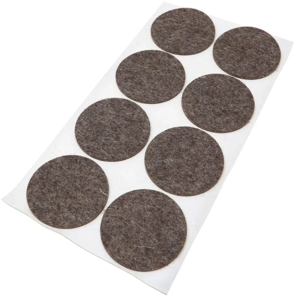 Adsamm Quality Feltrini Lana Ø60 mm Marroni 8 Pezzi