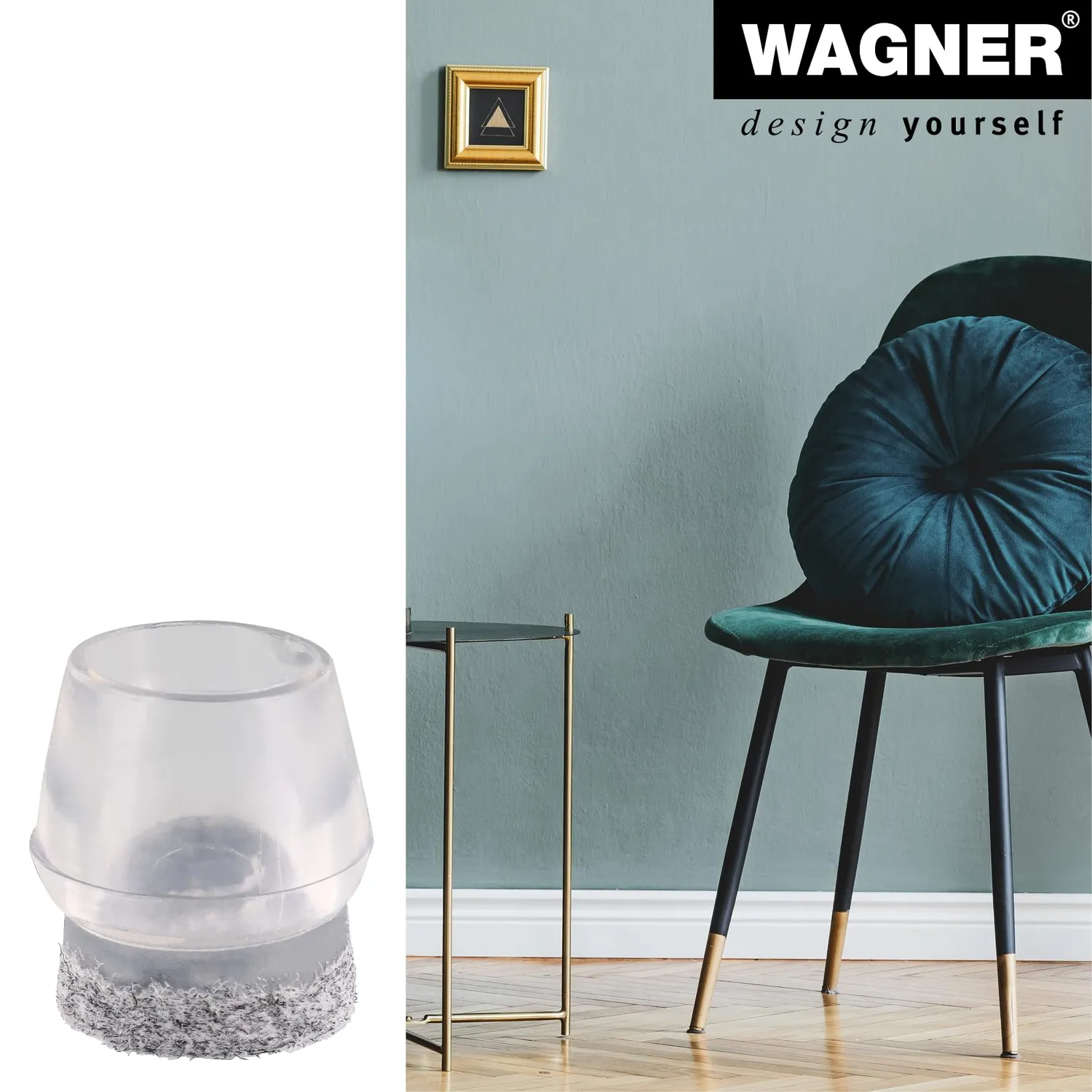 Wagner EH 0555 tappi con feltro 4 pezzi Ø12-17 mm trasparenti
