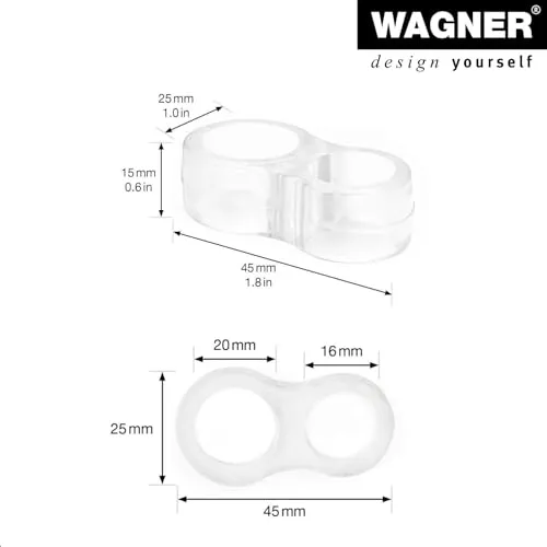 Wagner 15526004 fermaporta parete trasparente 4 pz