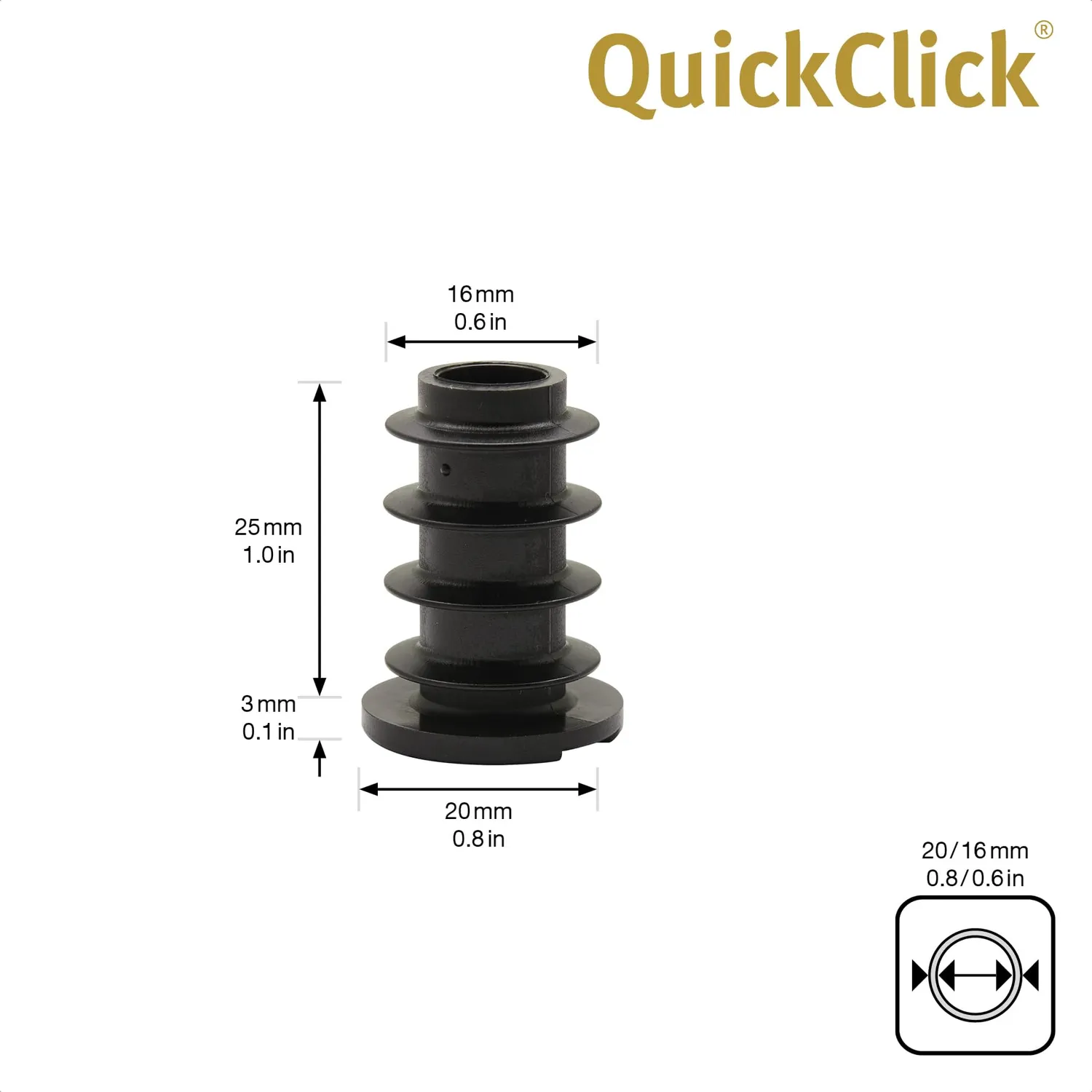 Wagner QuickClick 15786600 feltrini sedie 16/20 mm 0° 4 pezzi