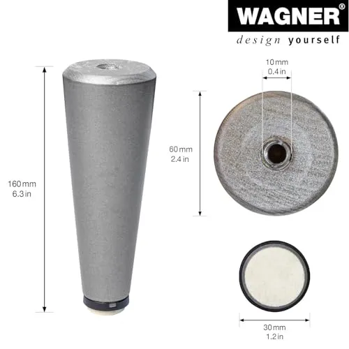 Wagner Design 12771401 gamba faggio argento 160 mm