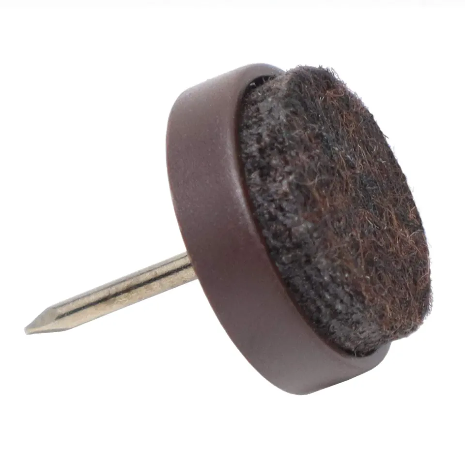 Adsamm feltrini con chiodo marroni 4 pezzi Ø 17 mm base feltro