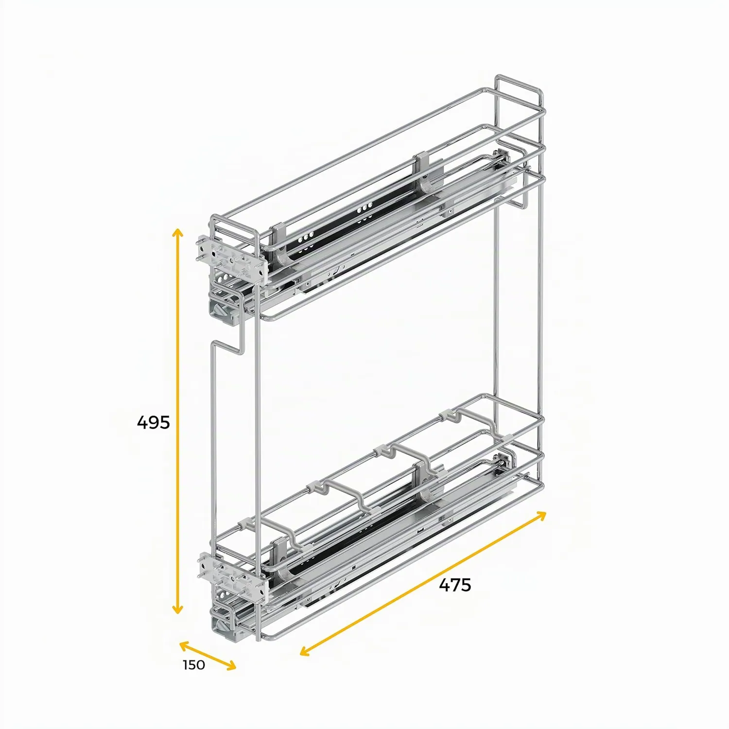 Emuca portabottiglie estraibile 200mm 480mm 30kg cromato