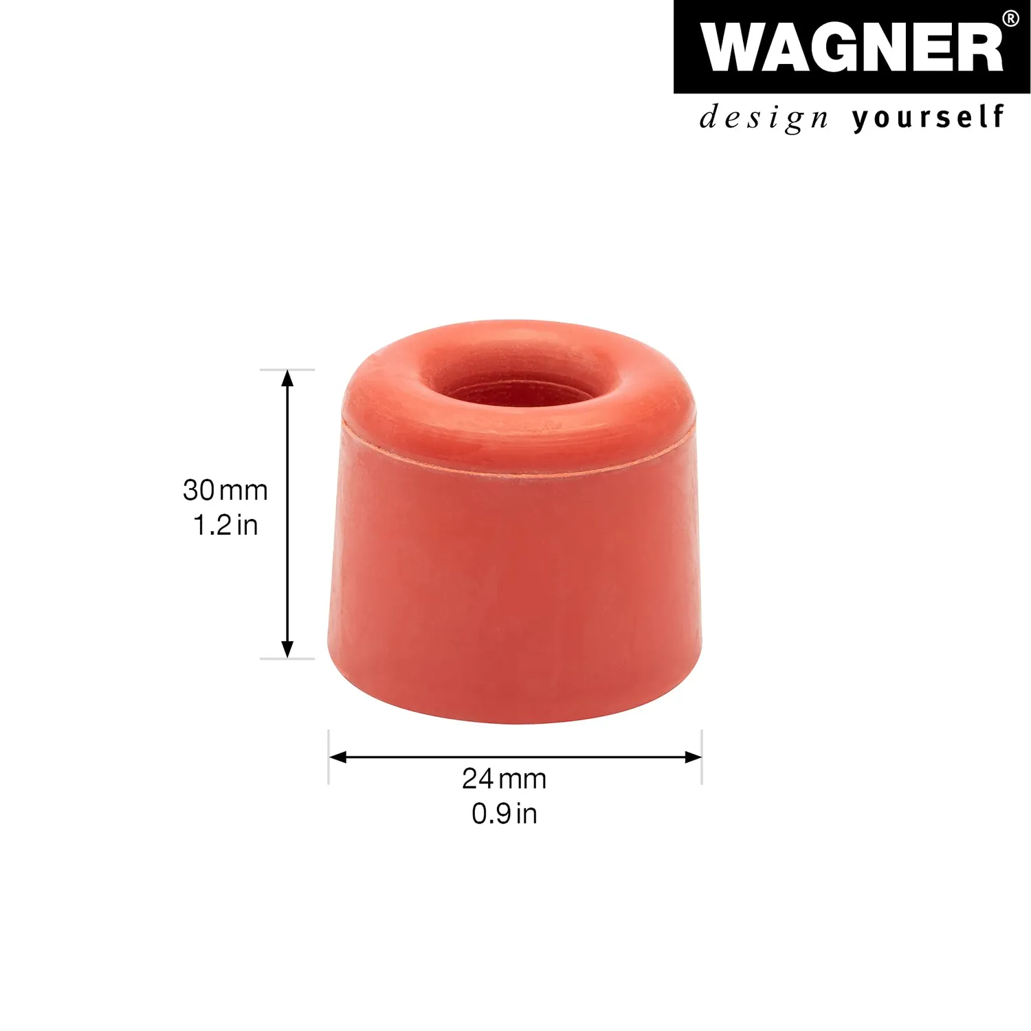 WAGNER VULKANO SMALL Ø30x24 fermaporta rosso gomma