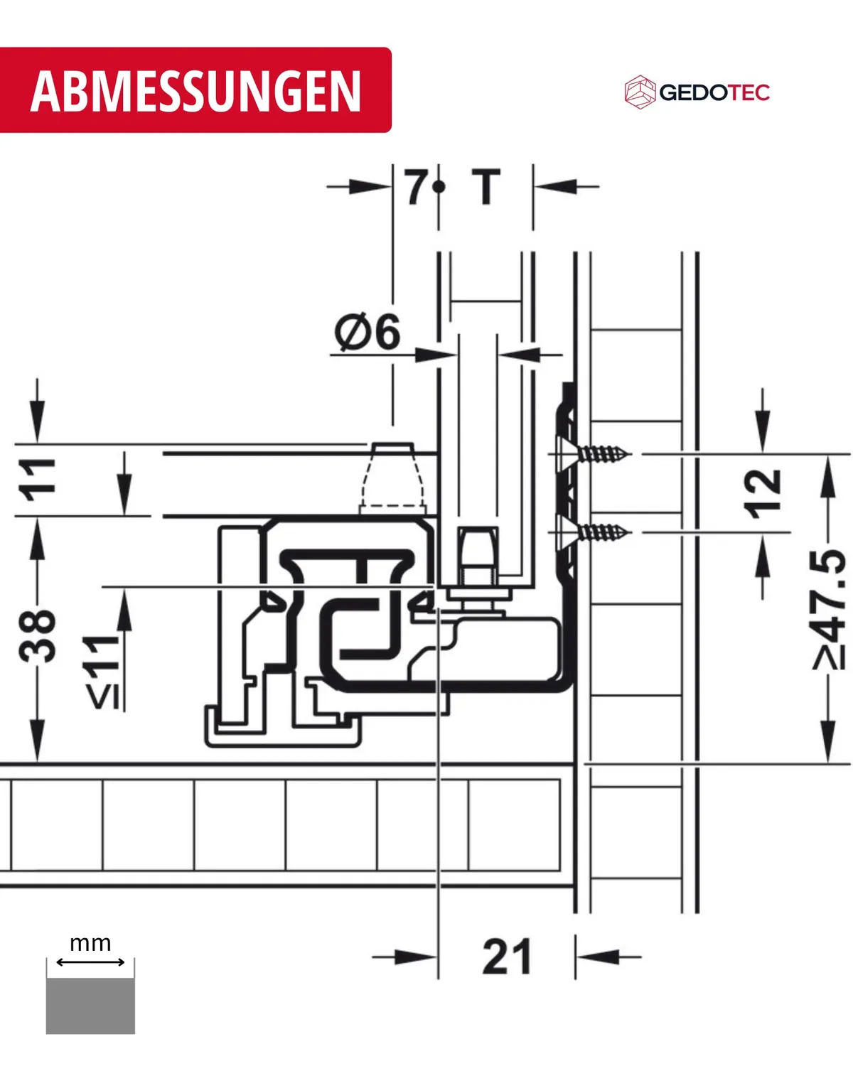 Gedotec Matrix Runner UM A30 guide cassetti 270 mm 1 paio