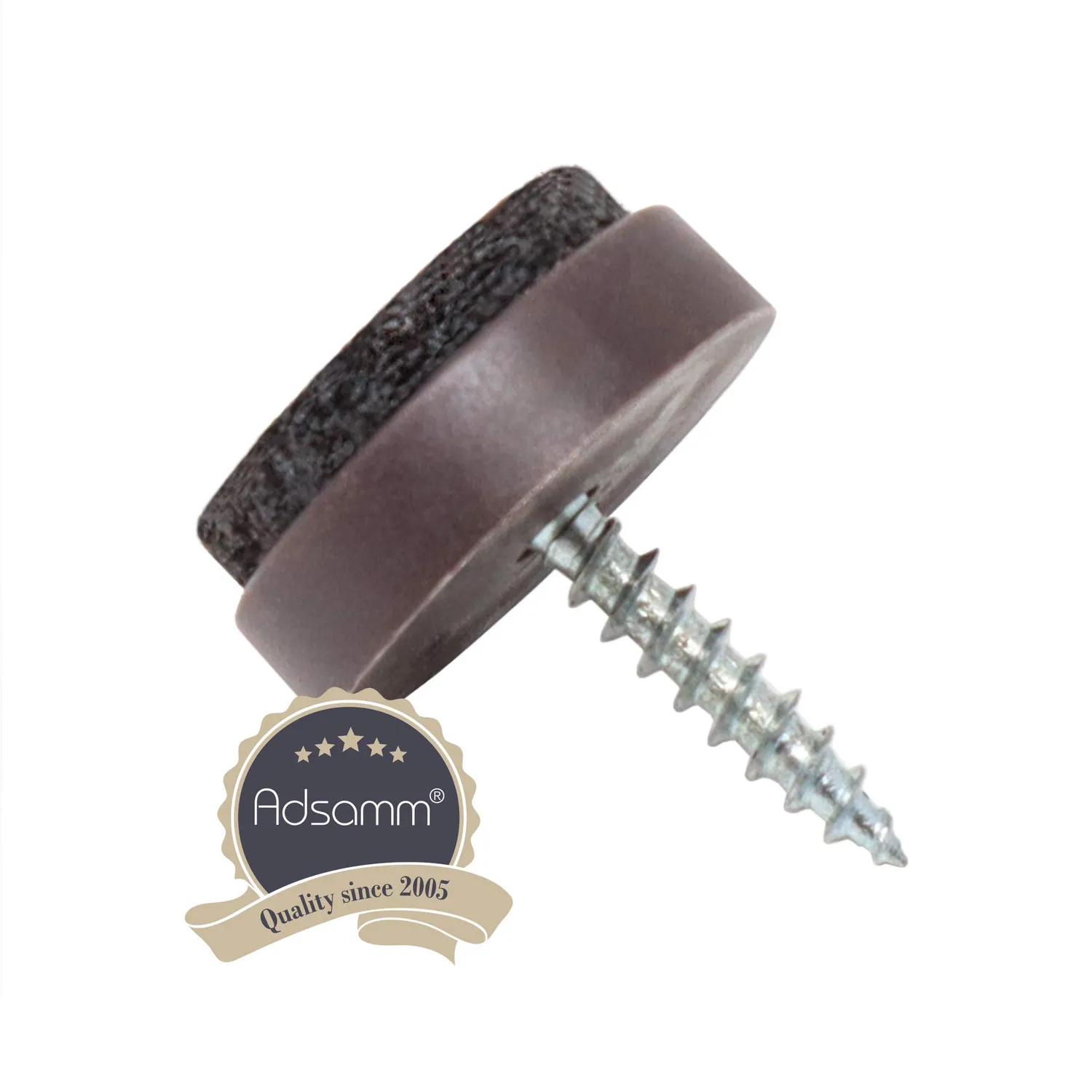 Adsamm feltrini con vite 100 pz Ø20 mm marroni in feltro