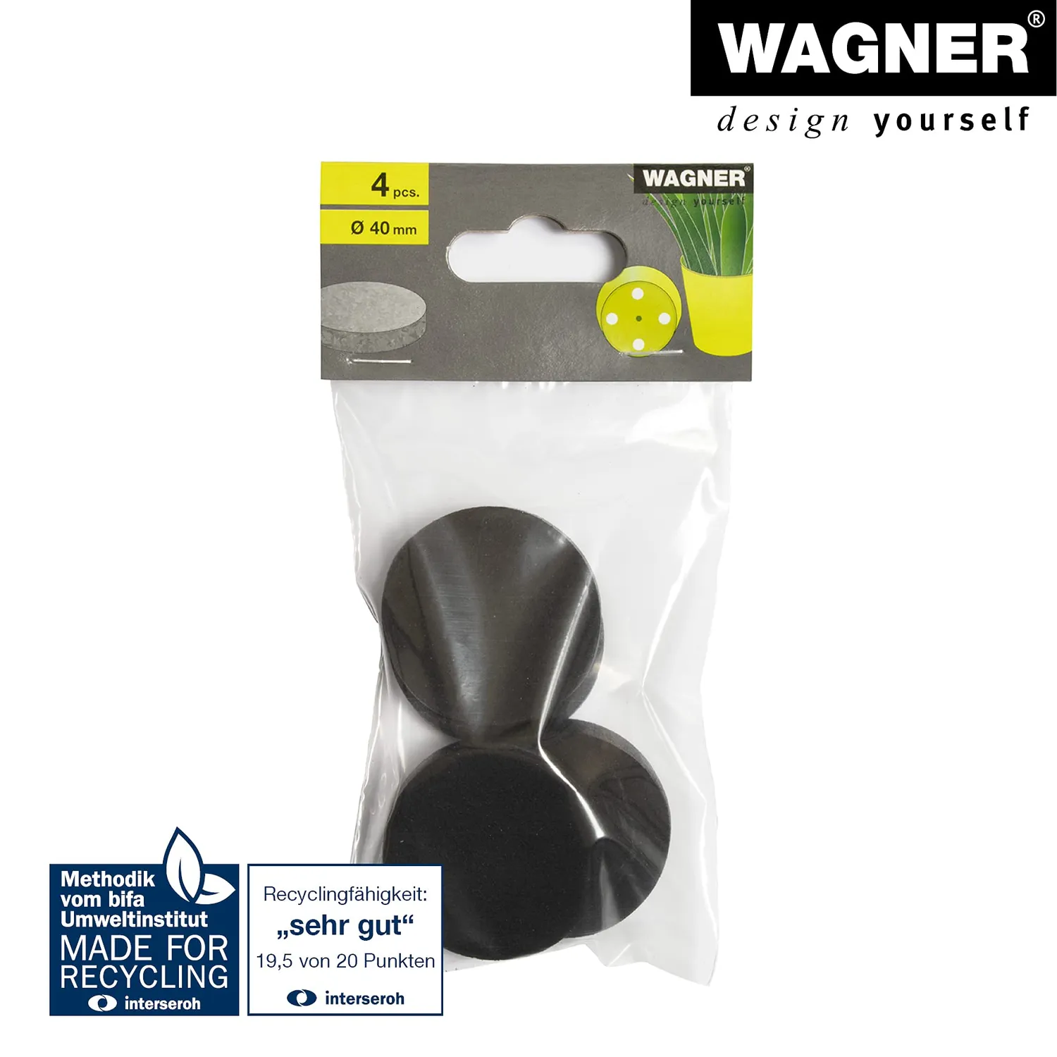 Wagner GH 0801 piedini per vasi gomma marrone 4 pezzi