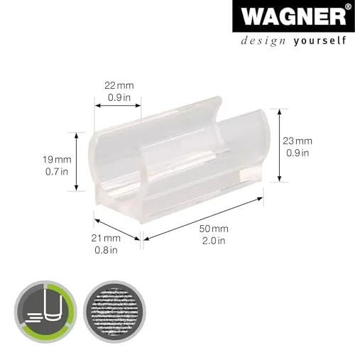 Wagner 15068399 morsetto tubo rotondo 4 pezzi 50 mm trasparente