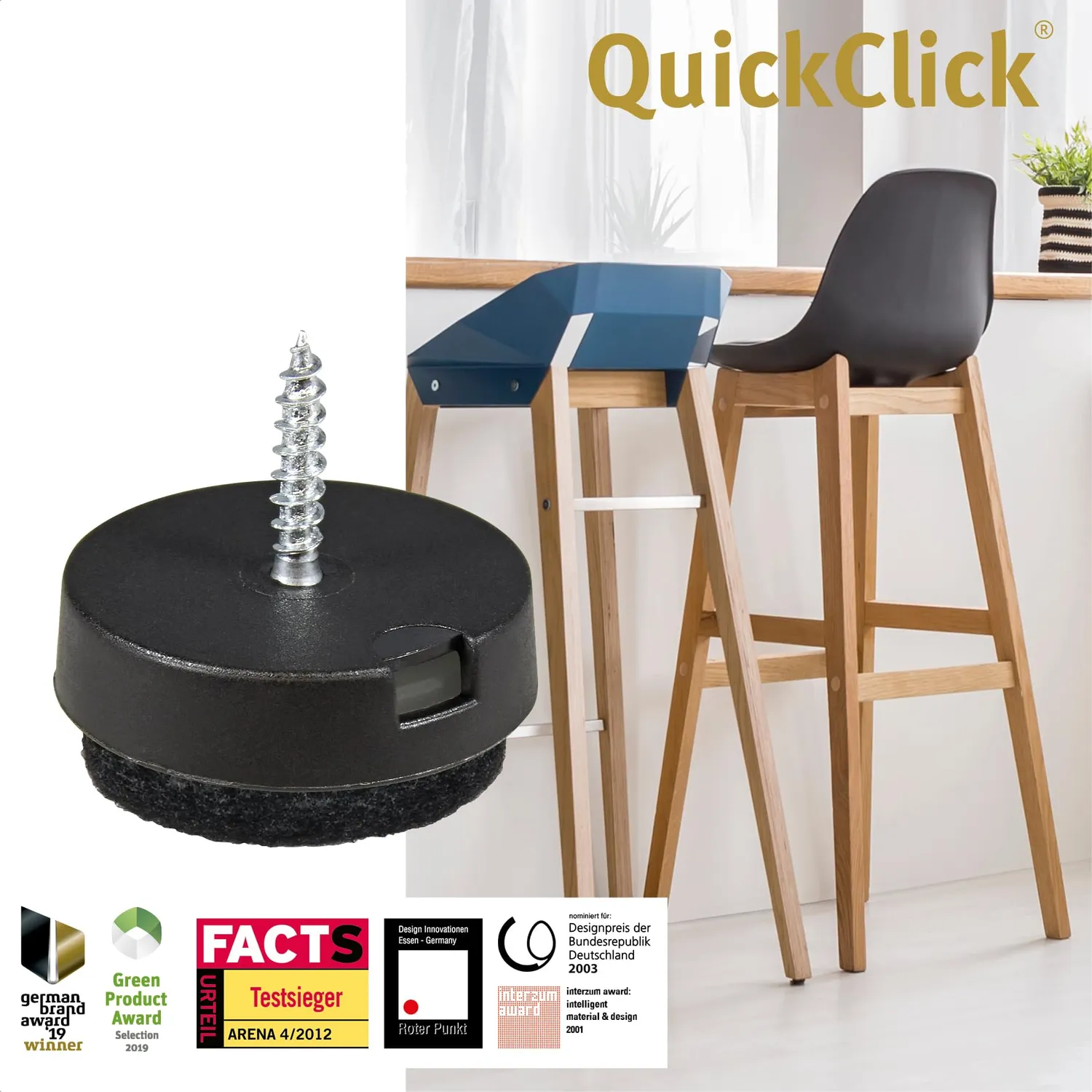 Wagner QuickClick pattini feltro da avvitare Ø25 mm 4 pezzi