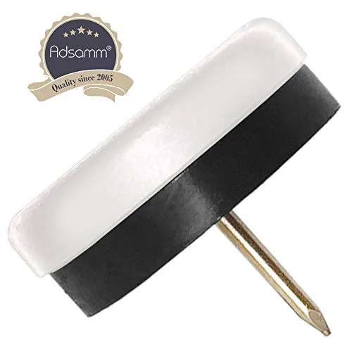 Adsamm Piedini Plastica con Chiodo Ammortizzanti Bianchi 30 mm 4 Pezzi