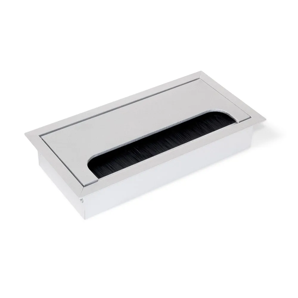 Emuca Passacavo Rettangolare 160x80 Anodizzato Opaco 5 Pezzi