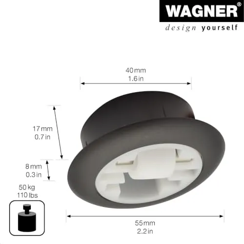 Wagner 01700101 RO 7001 rotella incasso 15 mm plastica