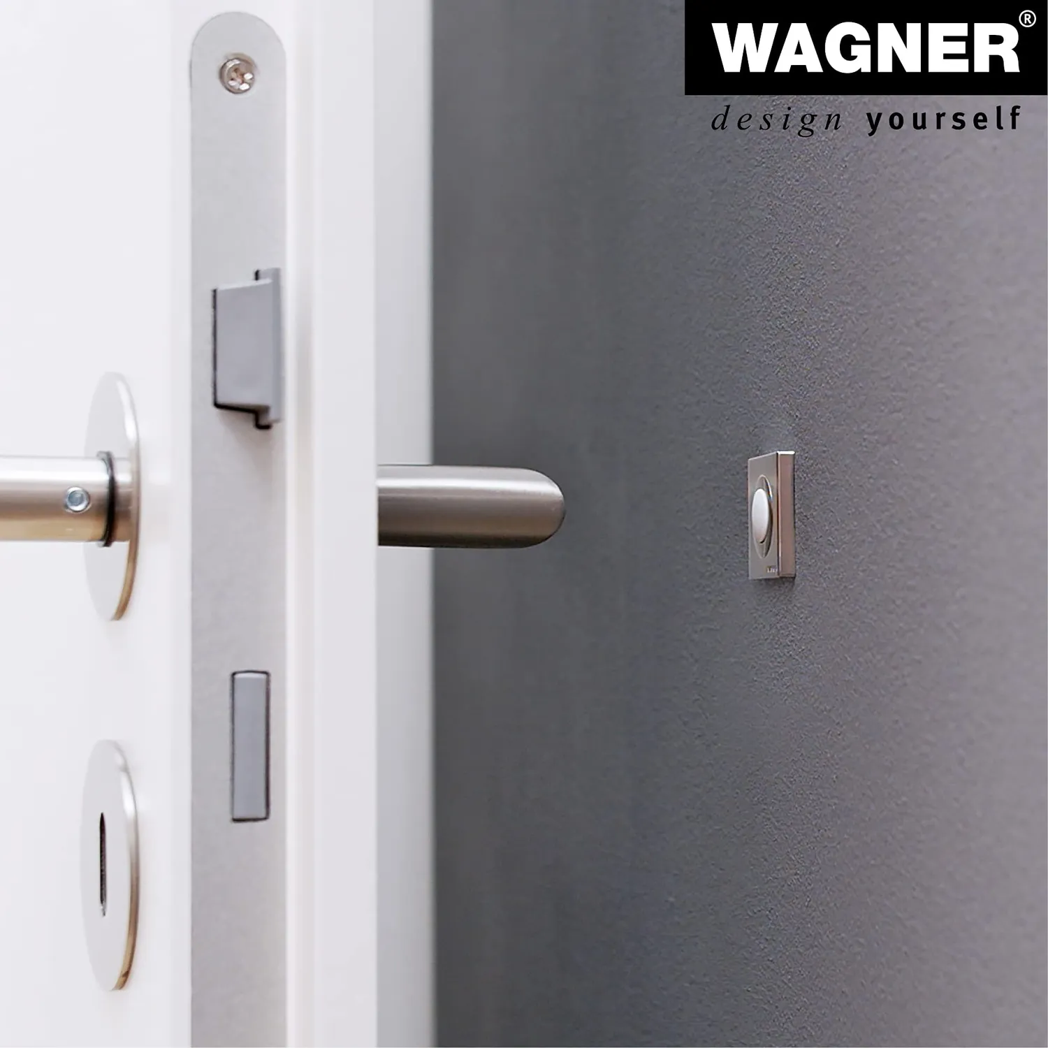 Wagner fermaporta muro 30x30x9 mm zinco gomma bianca