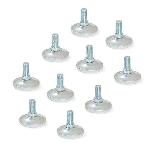 Emuca 2020764 Piedino Regolabile M10 Set 10 Pezzi Cromato