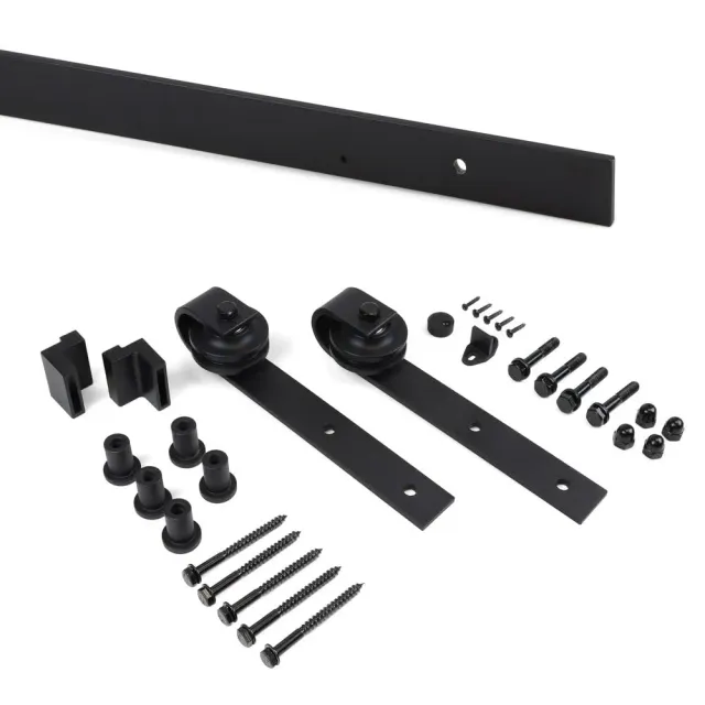 Emuca Sistema ante scorrevoli binario nero 80 kg senza soft
