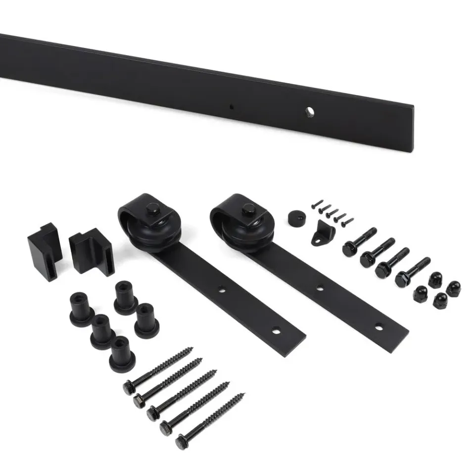 Emuca Sistema ante scorrevoli binario nero 80 kg senza soft