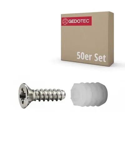 Gedotec viti e tasselli per cerniere 50 pezzi 8 mm