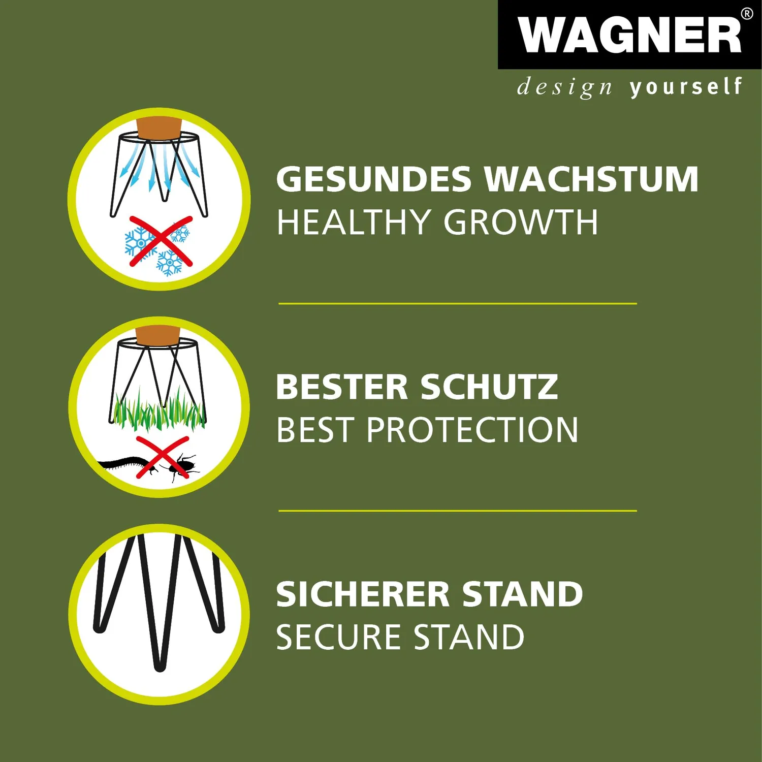 Wagner Hairpin 25054001 supporto piante nero 40 cm