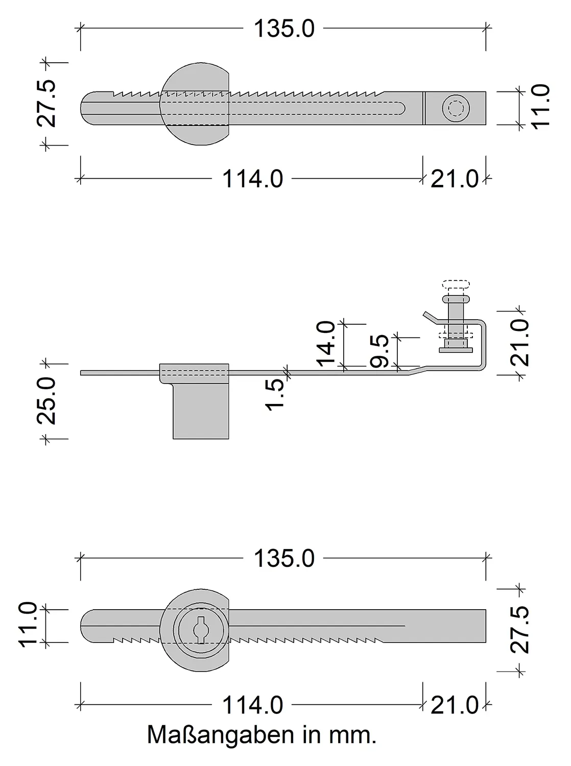 Gedotec Serratura Vetro 4-7 mm 1 Pezzo Cromato Lucido