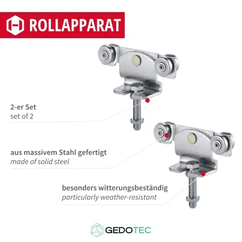 Gedotec Casco rulli porte scorrevoli doppia coppia regolabili