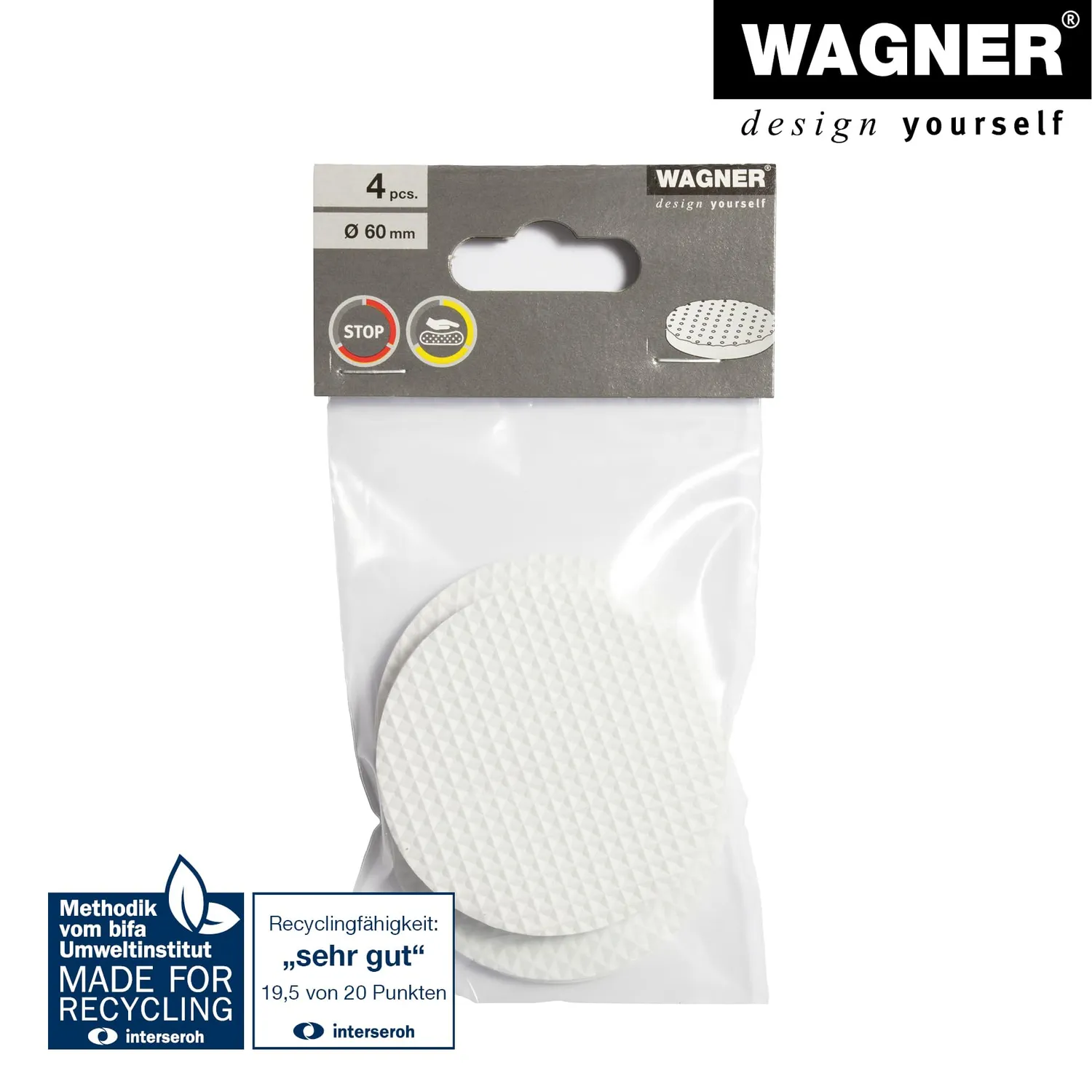 Wagner Soft Pads 16026099 cuscinetti EVA 60 mm 4 pezzi bianchi