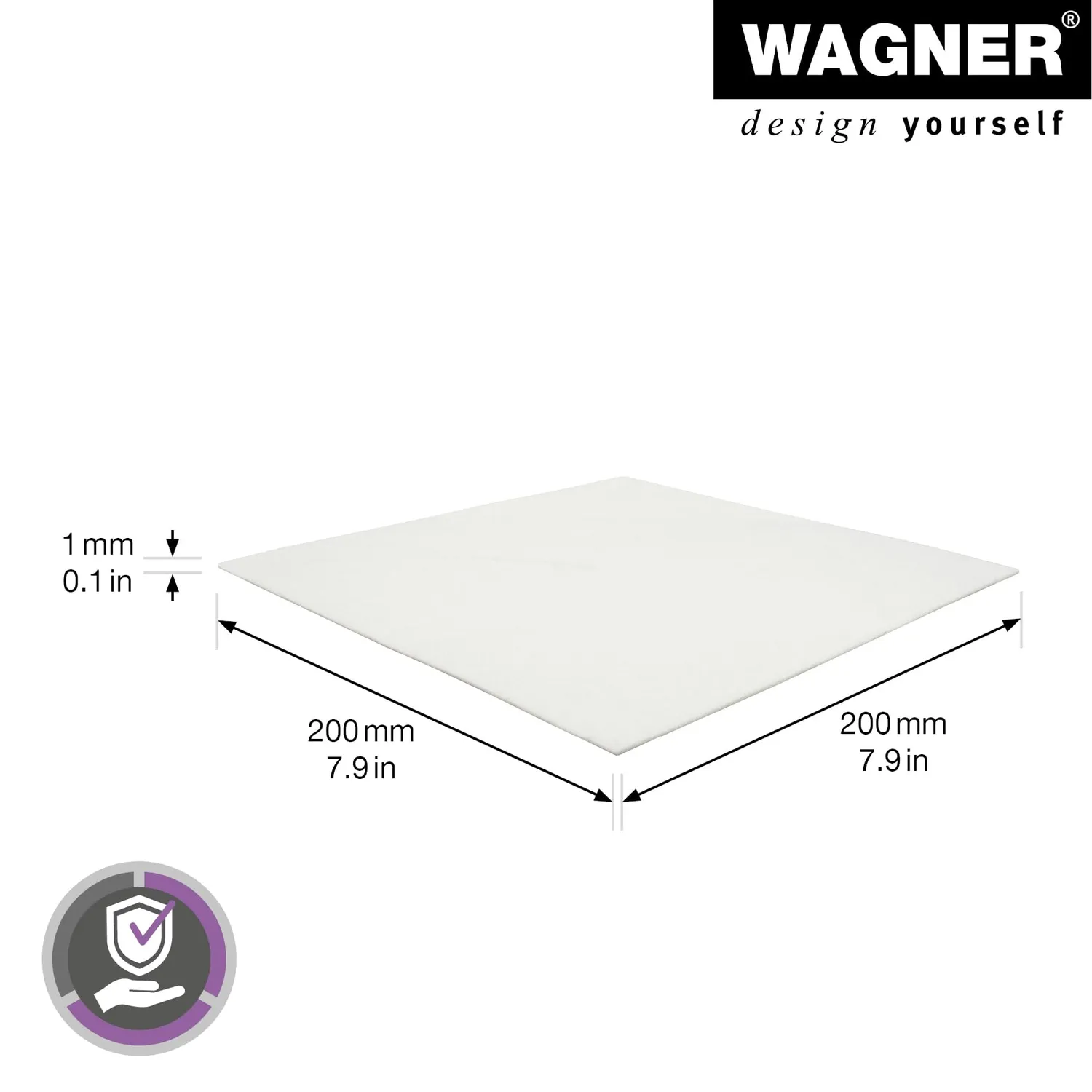 Wagner 15000499 lastra feltro morbido adesiva 200x200 mm bianca