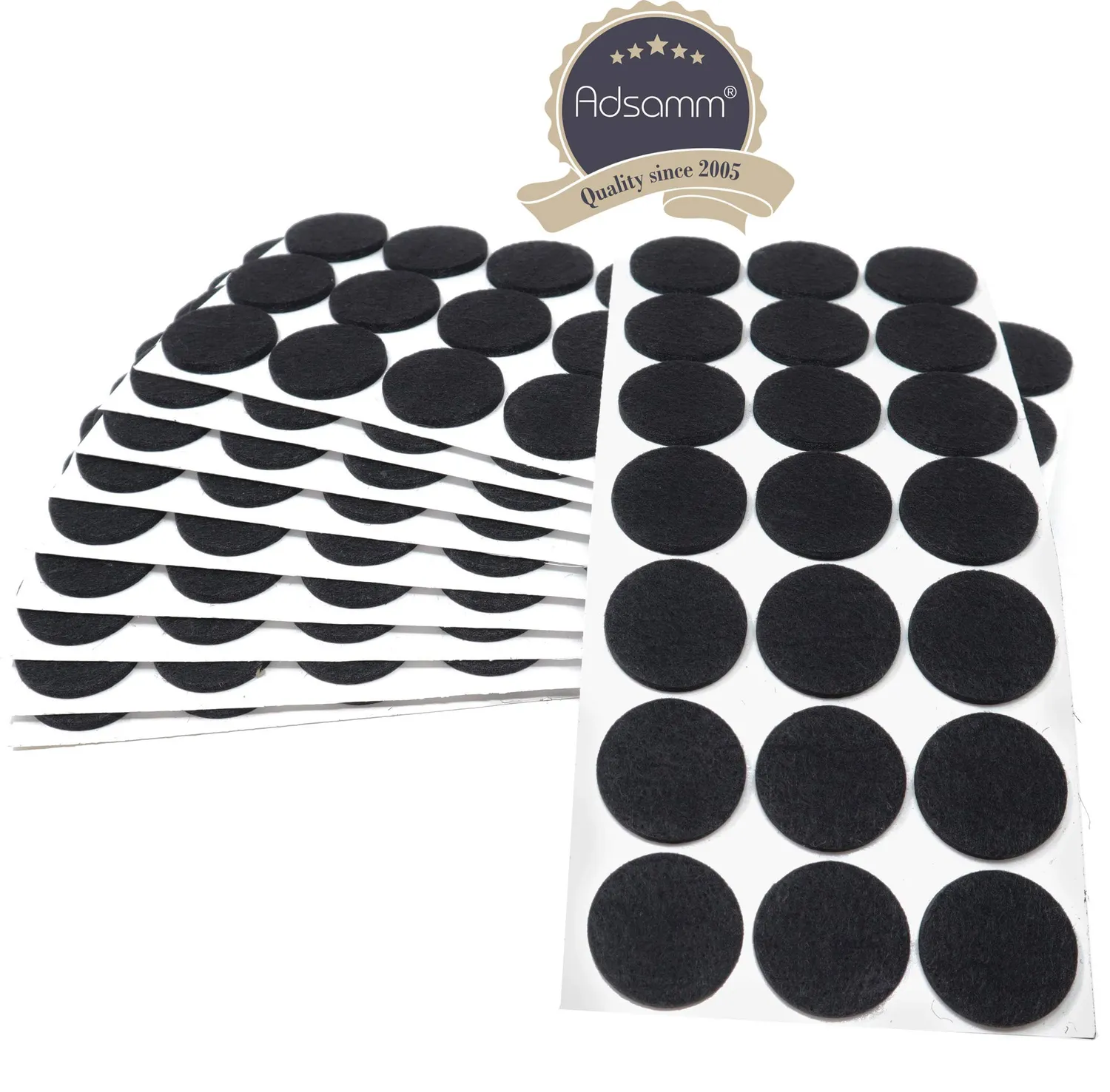Adsamm Feltrini Autoadesivi 30 mm Neri 210 Pezzi 3,5 mm