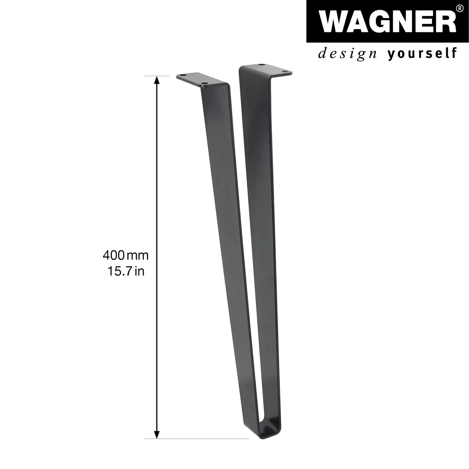 Wagner V-Style 12064001 gamba tavolo nera 400 mm