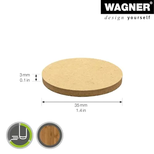 Wagner SYNO 16103599 pattini autoadesivi 35 mm marrone 4 pezzi