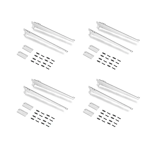 Emuca 280 mm piastre Jagmet staffe mensole 4 ripiani bianche