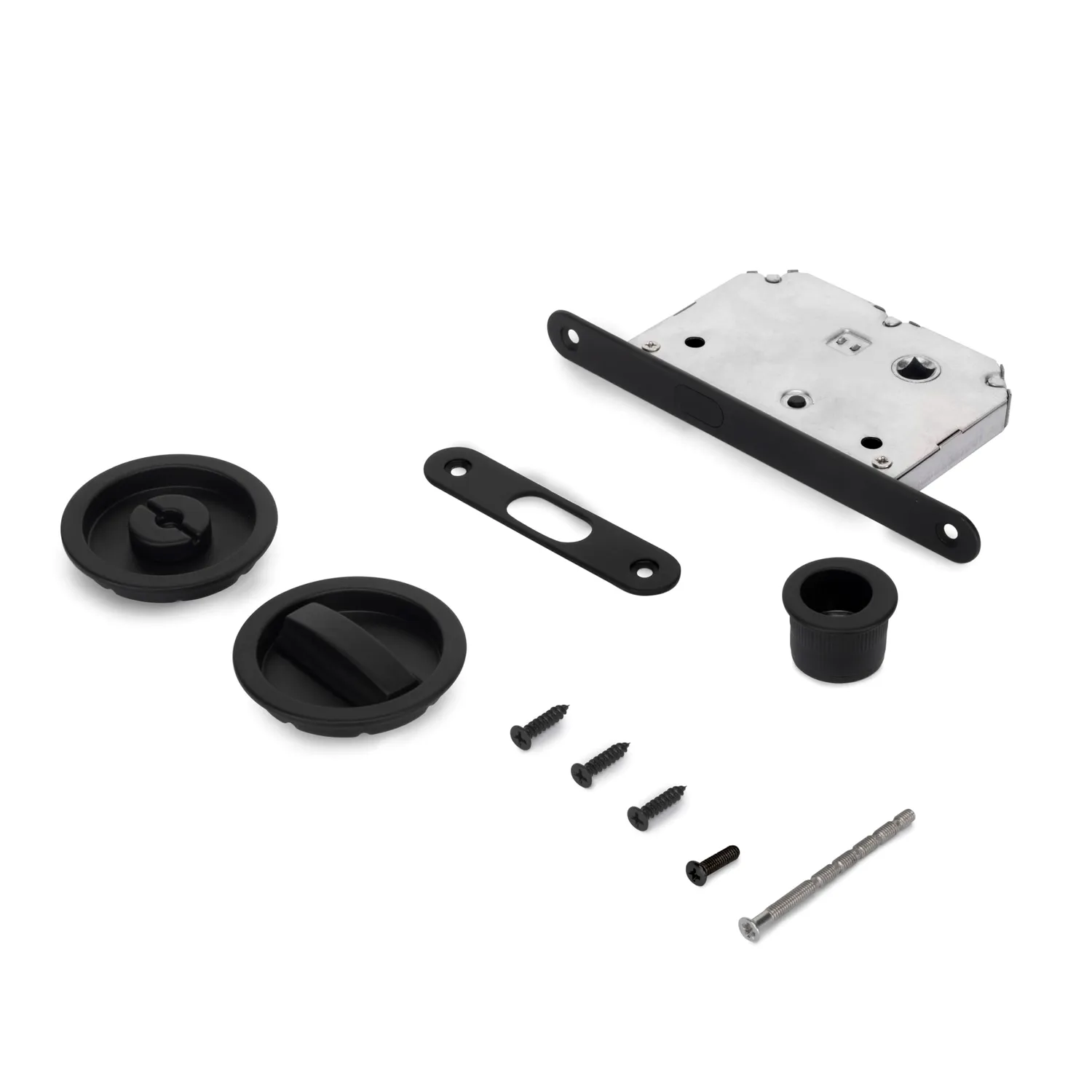 Emuca Kit Serratura Scorrevole Rotonda 57 mm Nichel Porte 35-40