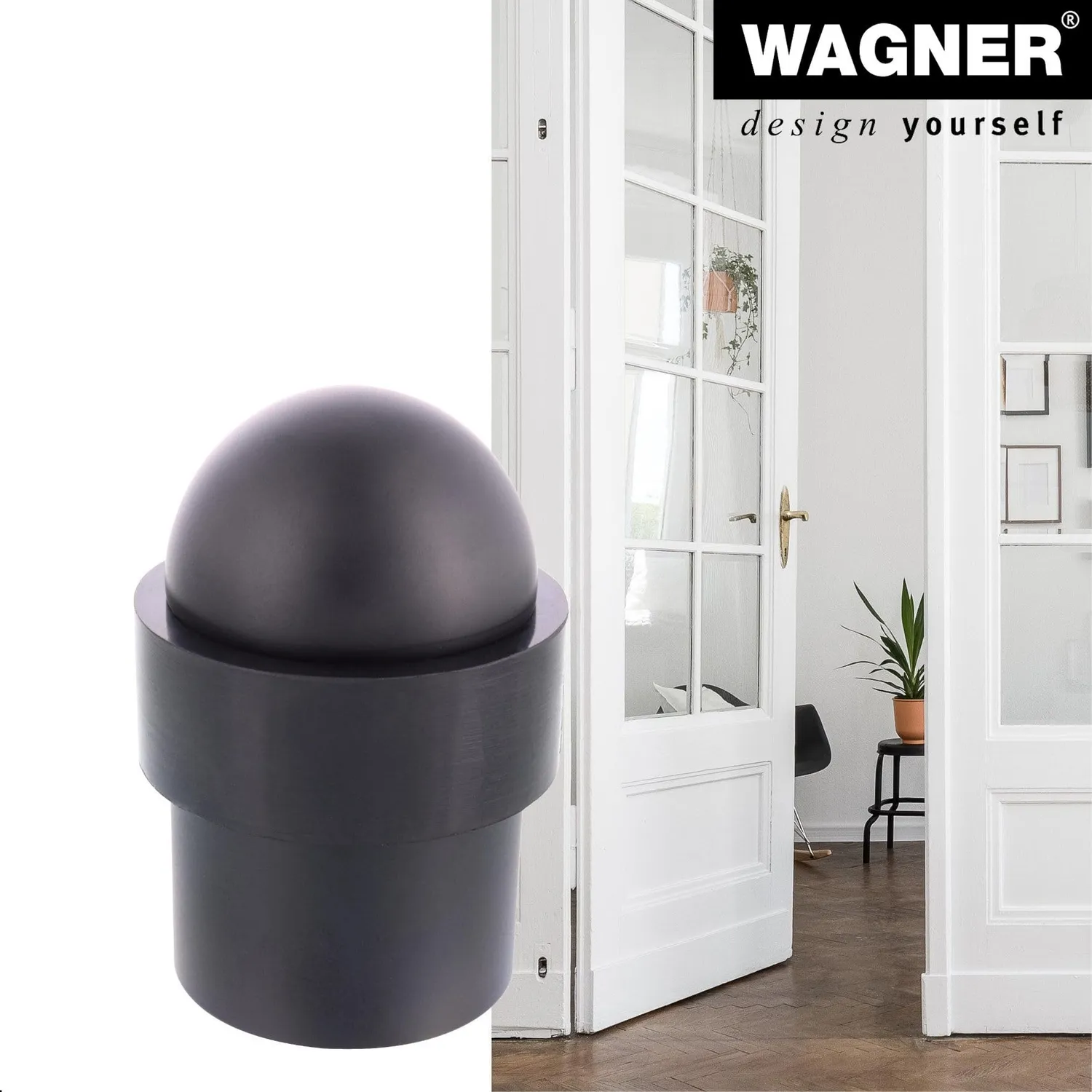 Wagner DOM 15517411 fermaporta metallo nero avvitare