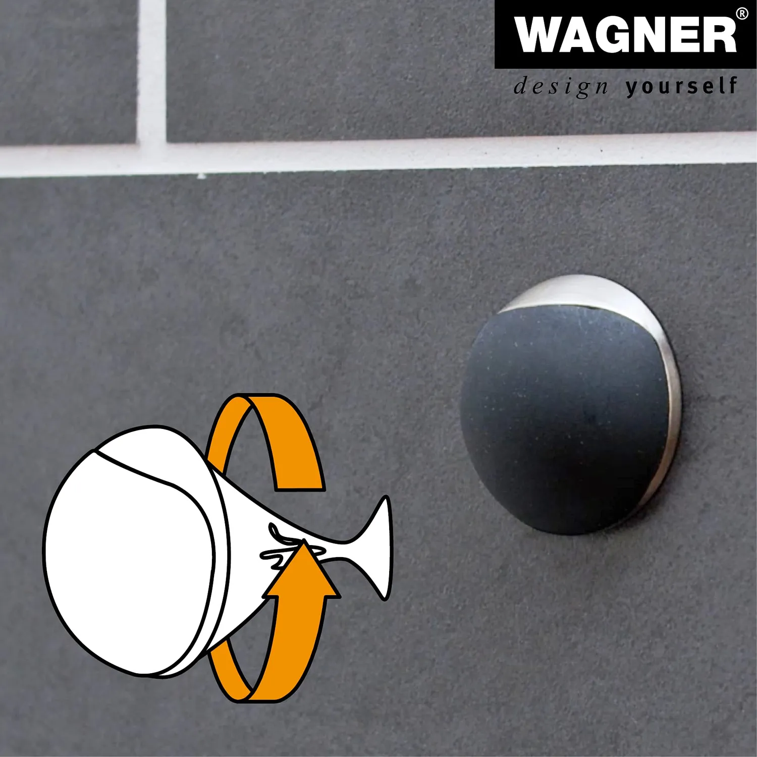 Wagner Screw or Glue 15513111 fermaporta muro argento/nero