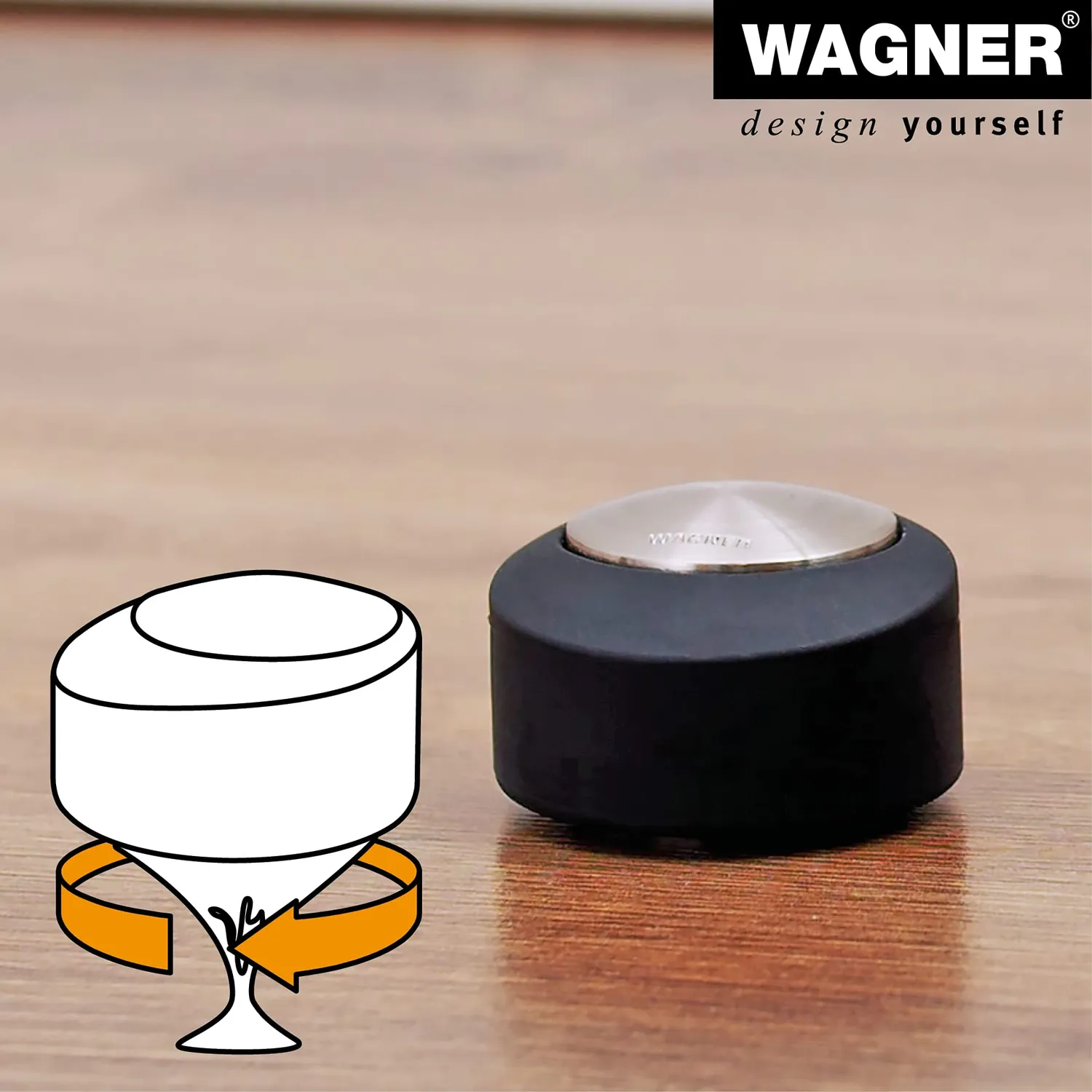 Wagner Fermaporta Pavimento 15518111 Inox Ø50x30 mm
