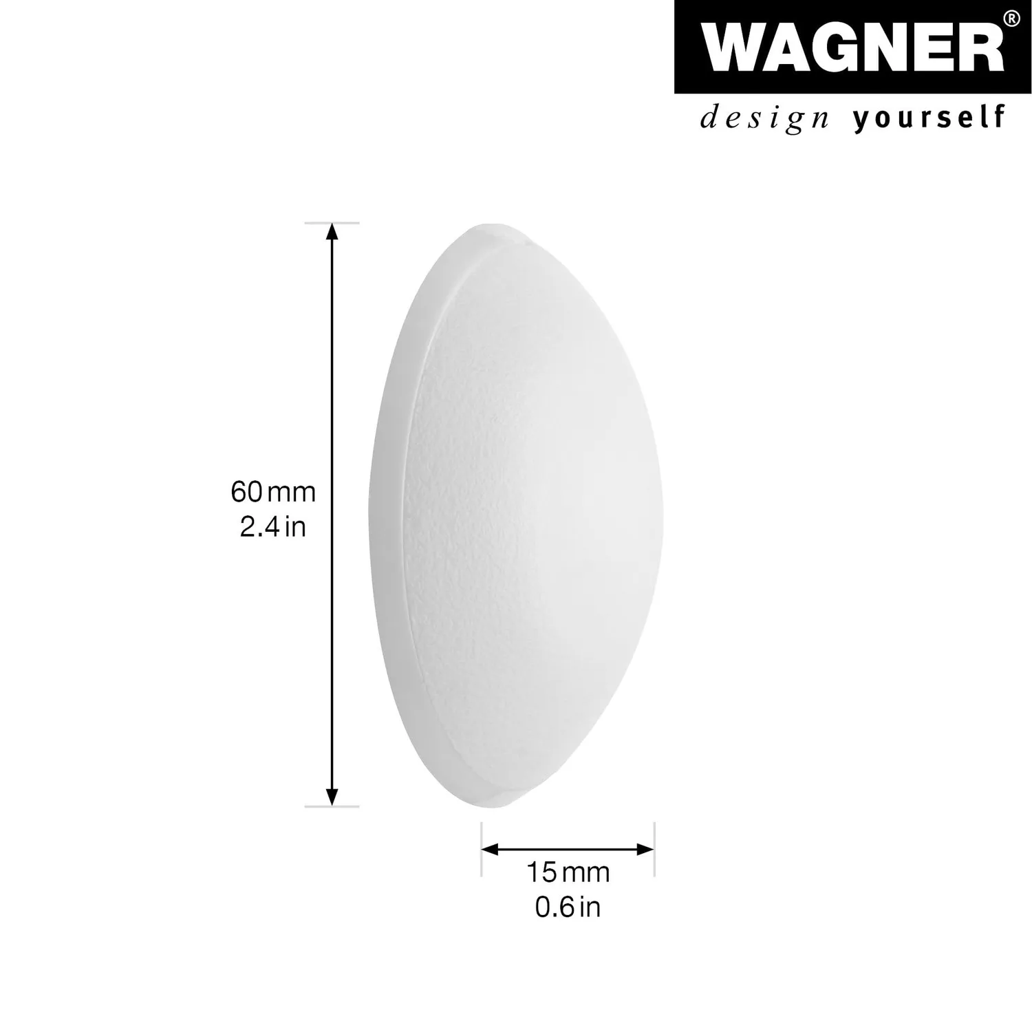 Wagner 15236011 paracolpo a parete bianco Ø 60 mm plastica