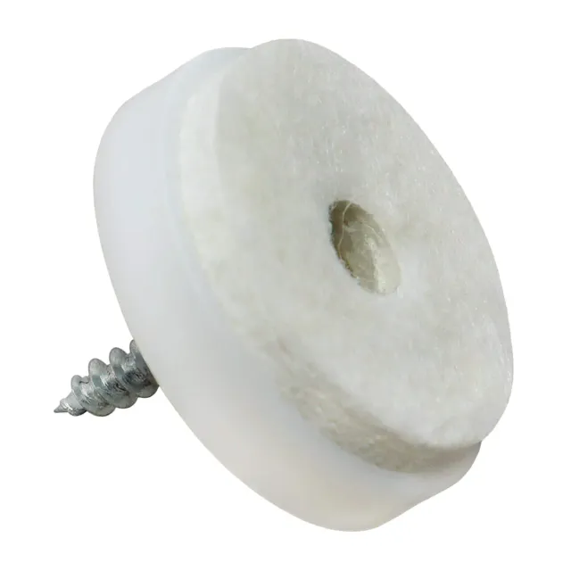 Adsamm 28 mm pattini bianchi 4 pezzi con vite feltro