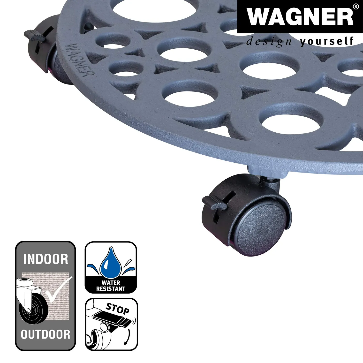 Wagner Bubble Carrello Piante Ghisa Grigio Ardesia Ø 38 cm
