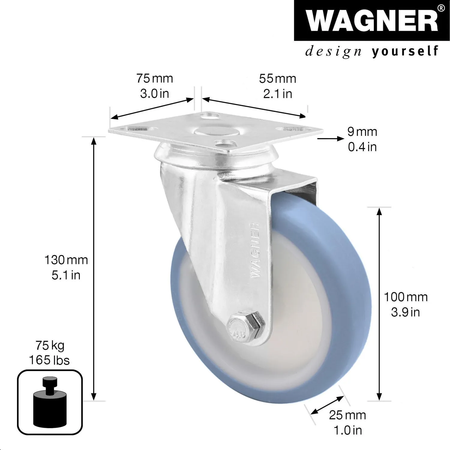 Wagner RO 1700 rotella girevole 100 mm 1 pz ultrasoft