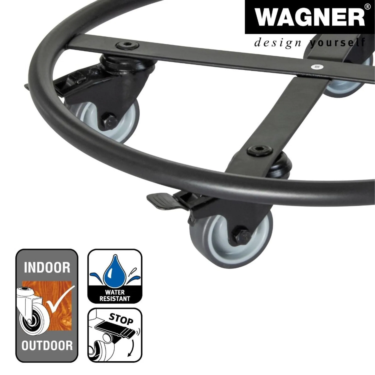 Wagner Skelett Round GH 7012 sottovaso ruote Ø38 cm 150 kg