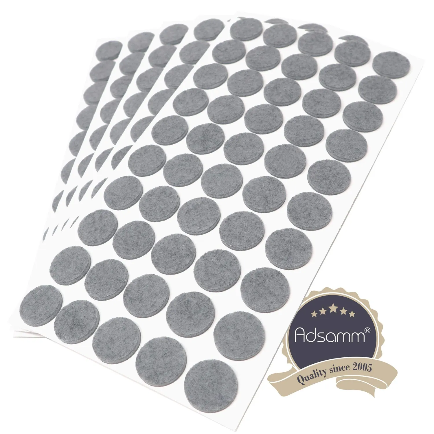 Adsamm Feltrini Autoadesivi Ø 22 mm Grigio 250 Pezzi Sintetici