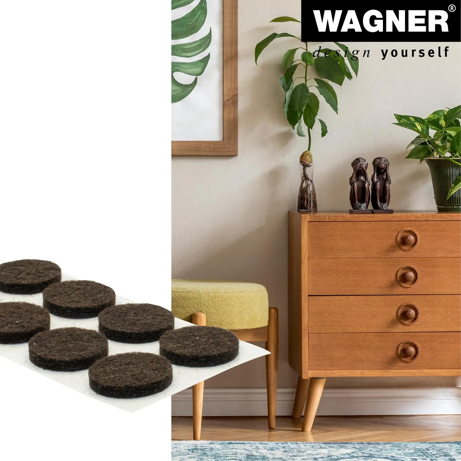 Wagner 15131799 feltrini Ø17 mm 24 pezzi marroni