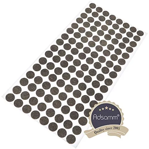 Adsamm feltrini ultrasottili marroni 12 mm 128 pezzi viscosa 1,5 mm