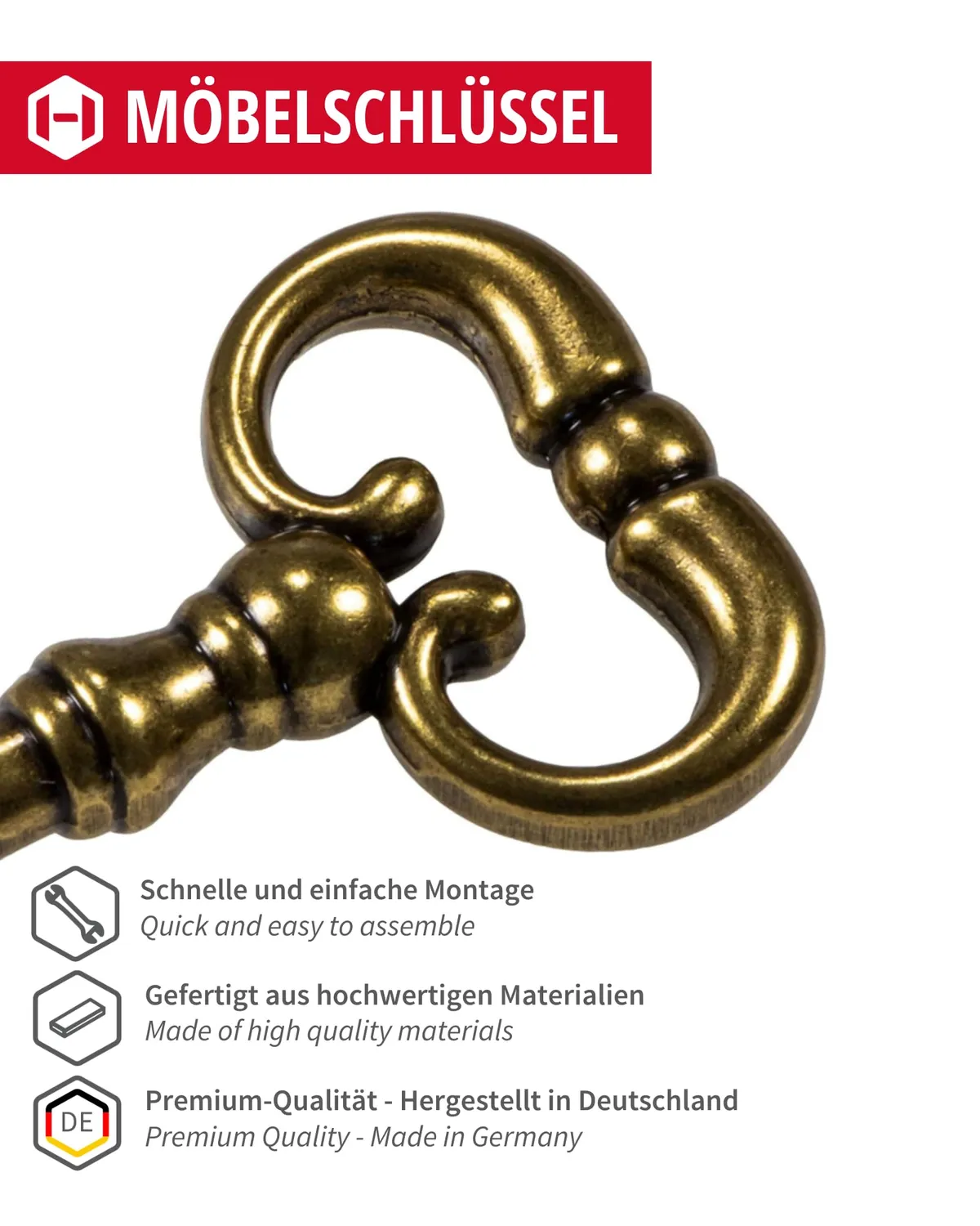 Gedotec H2145 chiave per mobile MOZART 3 pezzi 38 mm