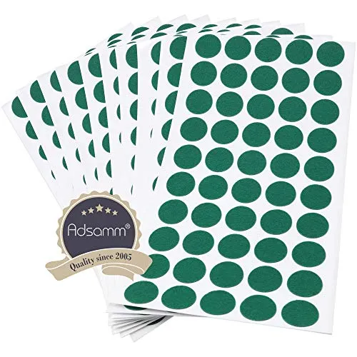 Adsamm ultrasottili feltrini per mobili rotondi Ø20mm verdi 500pz 1,5mm