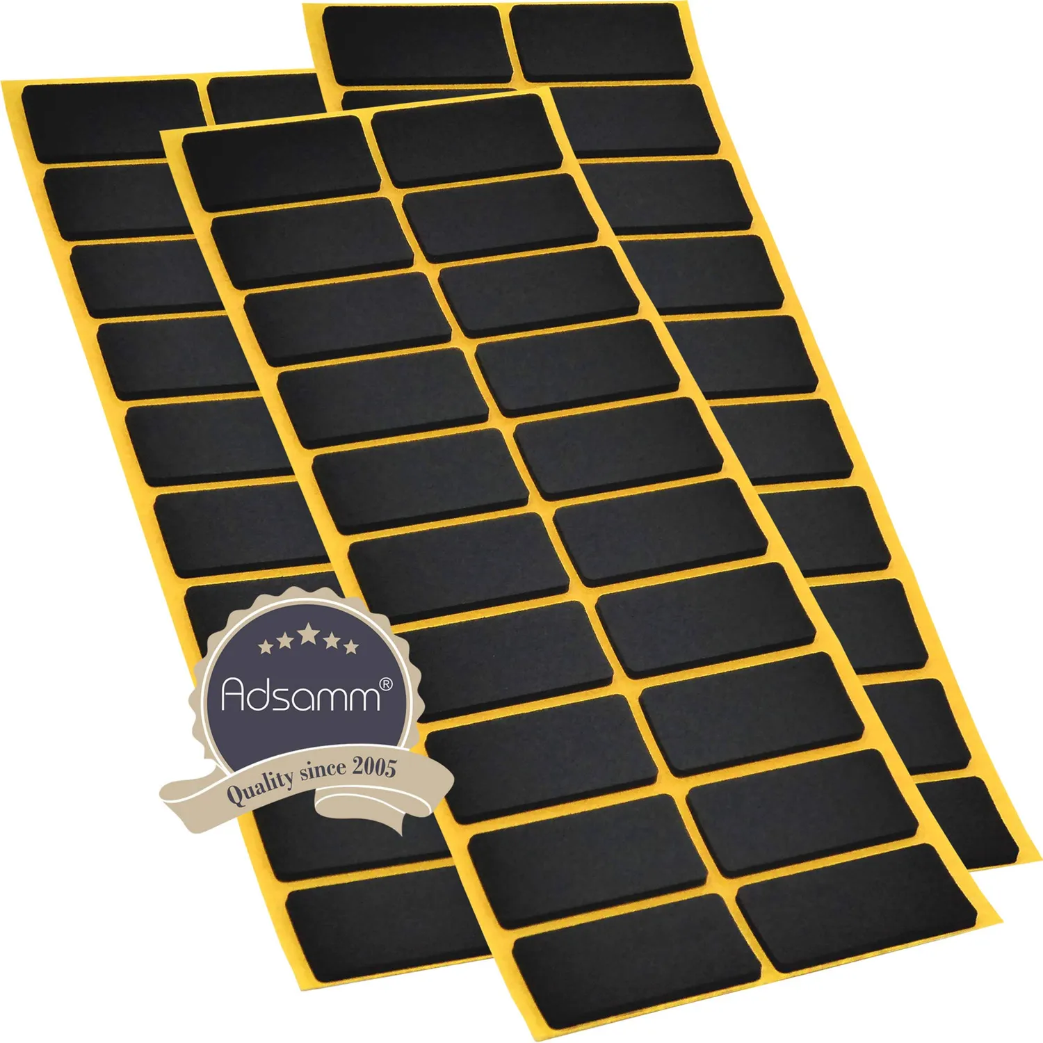 Adsamm pad antiscivolo neri 20x40 mm gomma 60 pezzi