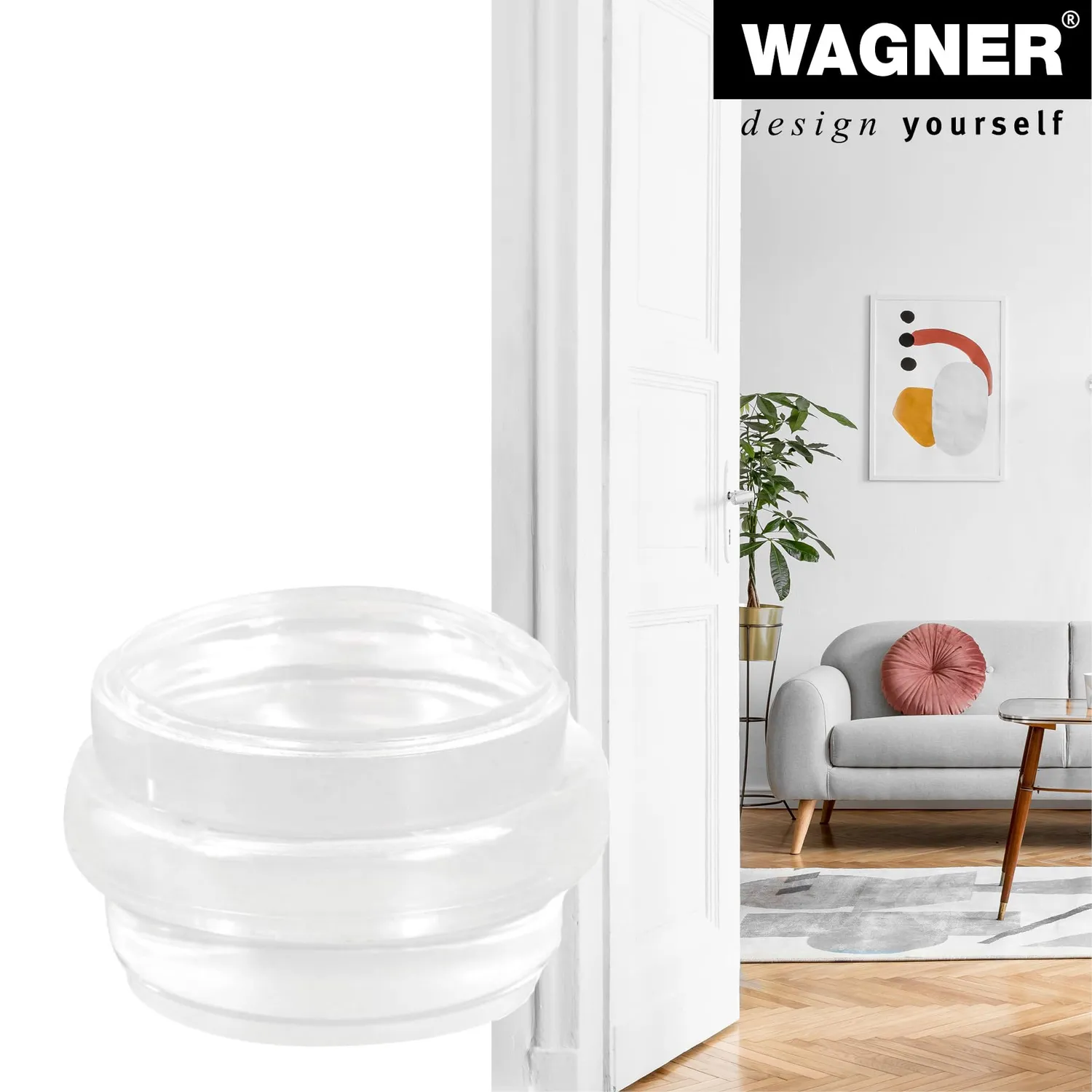 Wagner Clear Duo Fermaporta Pavimento Muro Trasparente